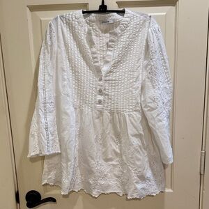 Chico's White Embroidered Tunic